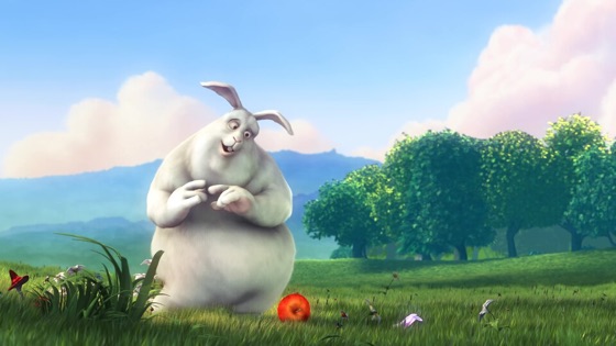 Still from the open movie “Big Buck Bunny”, Blender Foundation